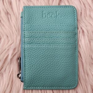 Beck. Bags card coin holder wallet slim pebbled leather Audrey